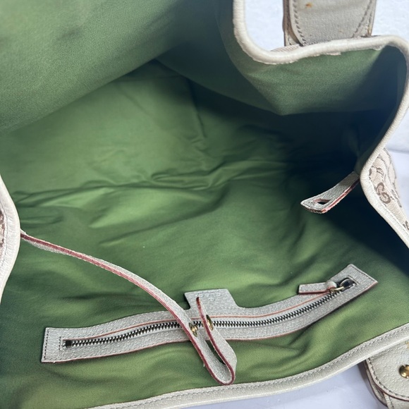 GUCCI Grommet Canvas GG sherryline tote bag - Picture 9 of 13